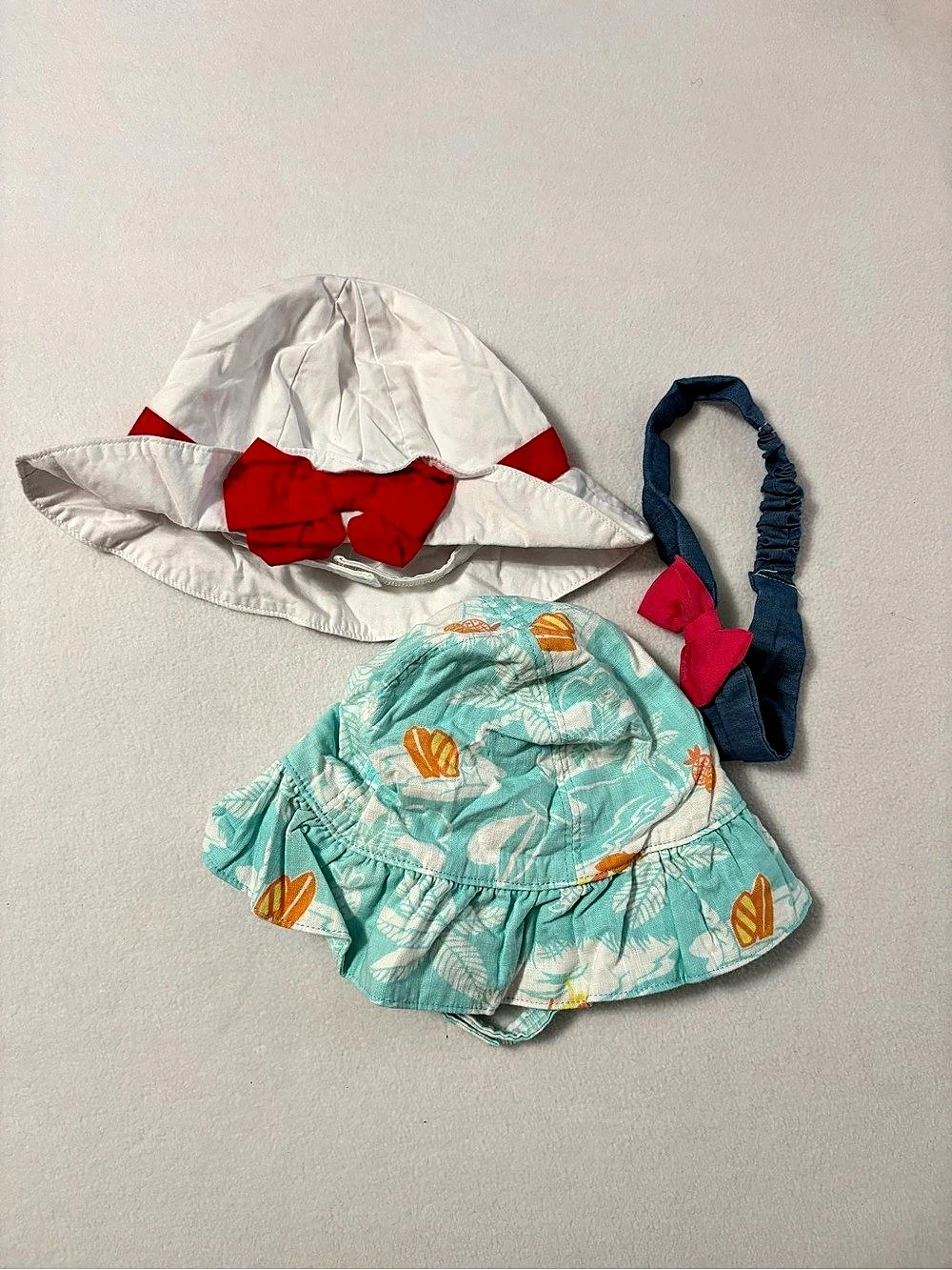 The Children's Place Baby Sun Hats Floral Turquoise & White 6-12M